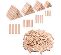 Chevilles en bois, Goupilles en bois 1000 pièces Kit de travail du avec bouchons cannelés ronds rainurés et guide perçage outil localisation for meubles bricolage artisanat(8x40mm)