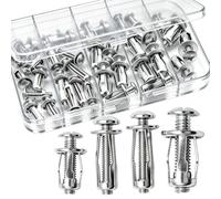 Chevilles Expansion Petales, Fixation Cavite Metal M4 M5 M6 | Fixations en Acier au Carbone Zingué, Filetage Précis pour Cloison Sèche, Coffret de Rangement Inclus