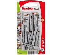 Chevilles multimat - FISCHER - 6x50 mm - Nylon - Lot de 20 - Universelles avec collerette