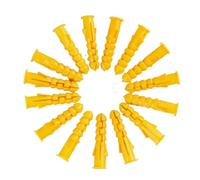 Chevilles murales, Chevilles murales nervurées en plastique for vis autotaraudeuses, jaunes, M6 et M8(M6X60mm 200PCS)