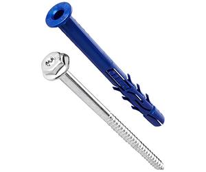 Chevilles Nylon Longues FF1 avec vis tête hexagonale, diamètre 10 mm, Longueur 120 mm, boîte de 25 pièces