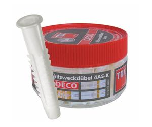 Chevilles polypropylène avec collerette - 10x66 mm - 47 pièces - 4 ASK TOX