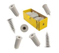 Chevilles pour isolant Thermo sans pont thermique, installation sans pré-perçage ni outil spécial possible, chevilles en mousse rigide, chevilles en polystyrène expansé, chevilles en spirale (34 x 85