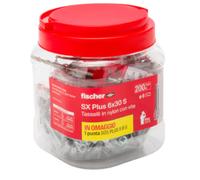 Chevilles universelles 6x30 S Nylon Fischer SX Plus Bocal 200 pcs 00570206