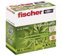 Boîte de 20 chevilles universelle UX Green FISCHER 518887 Ø10 x 60 mm sans vis