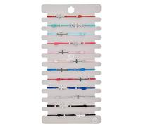 Chevnzev 12 Pièces/Ensemble pour Croisé Cordon Femmes Filles Adolescents Chaîne De Corde Élastique Réglable Cadeaux Croisé Baptême Perlées Hommes