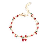 Chevnzev À Breloques Cerises D'inspiration Vintage Bohémien Réglable Chaîne De Clavicule En Zircone Cubique Pour Vêtements Décontractés Ou Fête Résistant Allergies Bijoux Cou À La