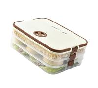 Chevnzev Boîte de rangement transparente pour raviolis avec minuterie manuelle de la date, récipient de congélation empilable portable pour une utilisation en cuisine organisée, récipient sans danger
