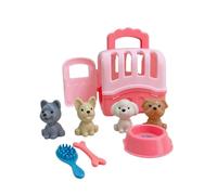 Chevnzev Interaction PretendPlay Ensemble De Toilettage pour Chien Jouet Apprendre À Prendre Soin Simulation Animal De Compagnie Élevant Cage À Chien Éducatif Enfant