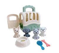 Chevnzev Interaction PretendPlay Ensemble De Toilettage pour Chien Jouet Apprendre À Prendre Soin Simulation Animal De Compagnie Élevant Cage À Chien Éducatif Enfant