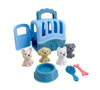 Chevnzev Interaction PretendPlay Ensemble De Toilettage pour Chien Jouet Apprendre À Prendre Soin Simulation Animal De Compagnie Élevant Cage À Chien Éducatif Enfant