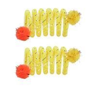 Chevnzev Lot de 2 bobines à ressort interactives colorées en peluche pour chats - Jouet interactif pour chat