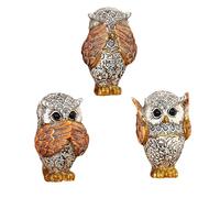 Chevnzev Lot de 3 figurines de hibou - Décoration d'intérieur - Ne pas voir parler - Statues d'animaux en résine - Décorations pour salon