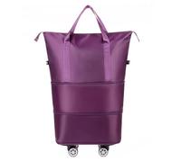 Chevnzev Sac de voyage extensible pliable avec poulie amovible grande capacité imperméable à roulettes extensible sport, prune, Beauté de masse