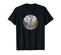 Chèvre Blanche de Montagne Escalade sur Un vélo de Course T-Shirt