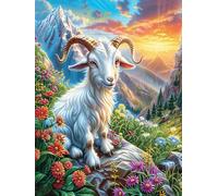 Chèvre dans Une Prairie Fleurie de Montagne Puzzles 1000 Pièces pour Adultes Vision Moderne Educa Créatif Famille Décoration Intérieure Assemblage Amusant Cadeau 1000 PCS