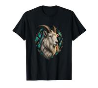 Chèvre de Montagne avec Halo mosaïque Turquoise Art Alpin T-Shirt