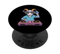 Chèvre Dj Avec Platines Lunettes Cool PopSockets PopGrip Adhésif