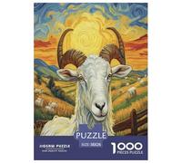 Chèvre Puzzles 1000 Pieces Cadeau Unique Jeu Éducatif Challenge Toy À De Qualité Supérieure Peinture Art pour Adultes Enfants 38x26cm/1000pcs