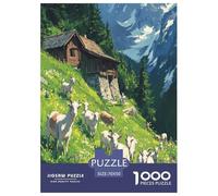 Chèvre Puzzles 1000 Pieces Cadeau Unique Jeu Éduchatif Challenge Toy À De Qualité Supérieure Peinture Art pour Adultes Et Enfants À Partir De 12 Ans 70x50cm/1000pcs