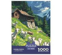 Chèvre Puzzles De 1000 Pièces pour Adultes Classiques Jeu Éduchatif Défi Jouet, Idée Cadeau 38x26cm/1000pcs