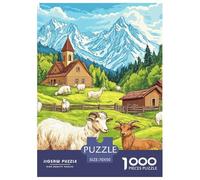 Chèvre Puzzles De 1000 Pièces pour Toute La Famille Classiques Jeu D' Impossible, Art Adultes Enfants 70x50cm/1000pcs