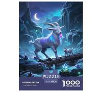 Chèvre Pygmée Puzzle 1000 Pieces Cadeau Unique Jeu Éducatif Challenge Toy À De Qualité Supérieure Peinture Art pour Adultes Et Enfants 38x26cm/1000pcs
