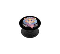 Chèvre Rose Lunettes Jaune Bow Floral Bandana Portrait Cool PopSockets PopGrip Adhésif