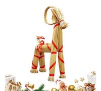 Chèvre Yule - Décoration de Noël suédoise traditionnelle en paille avec design festif, décoration de Noël pour intérieur, extérieur, bureau, salon, table de fête, affichage