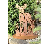 Chevreuil en rouille noble avec prairie sur plaque chasseur décoration de Noë...