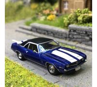 Chevrolet Camaro SS, bleu foncé métallisé, noir, blanc, 1969 - BREKINA 18381 - H