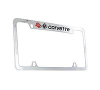 Chevrolet Corvette C3 Dessus en métal plaqué chrome gravé Cadre de plaque d'immatriculation
