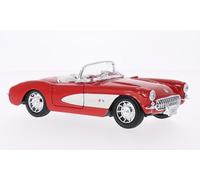 Chevrolet Corvette, Rouge/Blanc, 1957, modèle Fini, Welly 1:24