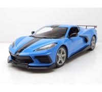 Maisto Voiture miniature Chevrolet Corvette Stingray C8 Haut Escadre 2020 Bleu échelle 1:18