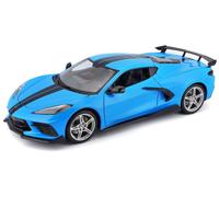 CHEVROLET Corvette Stingray / High Wing - 2020 - blue / black - Maisto 1:18