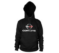 Chevrolet Officiellement sous Licence Corvette C4 Logo Sweatshirt à Capuche (Noir), Large