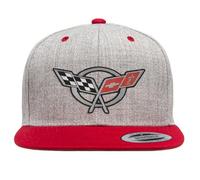 Chevrolet Officiellement sous Licence Corvette C5 Flags Cap (Gris-Heather-Rouge)