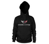 Chevrolet Officiellement sous Licence Corvette C5 Logo Sweatshirt à Capuche (Noir), X-Large