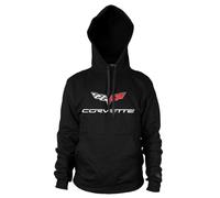 Chevrolet Officiellement sous Licence Corvette C6 Logo Sweatshirt à Capuche (Noir), X-Large