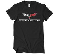 Chevrolet Officiellement sous Licence Corvette C6 Logo T-Shirt pour Hommes (Noir), X-Large