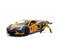 Jada Voiture miniature Chevy Corvette Marvel X-Men Wolverine 1:24 avec figurine