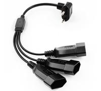 CHEVVY Câble d'extension pour câble d'alimentation, câble d'extension - Prise européenne 3 en 1 avec fiche plate à 90° - Triple prise 1 à 3 euros - Rallonge de 0,75 mm² Max 2,5 A/250 V - Pour moniteur