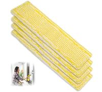 CHEVVY Chiffons de Nettoyage en Microfibre 4 Pièces WV Bonnettes Microfibre Accessoire Mop Remplacement des Tampons pour Karcher Nettoyeur de Vitres WV 2 WV 5 Jaune