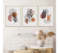 CHEVVY Ligne géométrique feuilles Decoration tableau peinture minimaliste Murale Art abstrait affiches Tableaux chambre salon intérieur décor à la maison 50x70 cm x 3 sans cadre