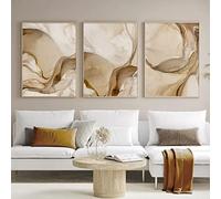 CHEVVY Luxe Marron Motif Affiches Et Gravures Abstrait Marbre Toile tableau Peinture Moderne Minimaliste Murale Art Tableaux Salon Decoration À La Maison 40x60cmx3 Sans Cadre