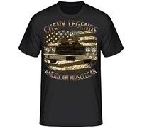 Chevy American Vintage Musclecar Oldtimer Hot Rod USA T-shirt, 70s Chevelle noir, XL