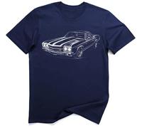 Chevy El Camino SS 454 V8 1970 Classic Muscle T-Shirt (M, Navy)