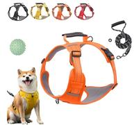 Chewie Cozy Harness, Adjustable No Pull Getchewie Dog Harness, Breathable & Comfortable Dog Vest Reflective at Night (Orange, XL)