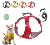Chewie Cozy Harness, Adjustable No Pull Getchewie Dog Harness, Breathable & Comfortable Dog Vest Reflective at Night (Red, S)