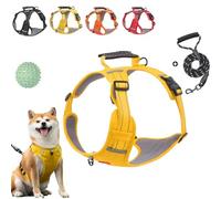 Chewie Cozy Harness, Adjustable No Pull Getchewie Dog Harness, Breathable & Comfortable Dog Vest Reflective at Night (Yellow, XL)